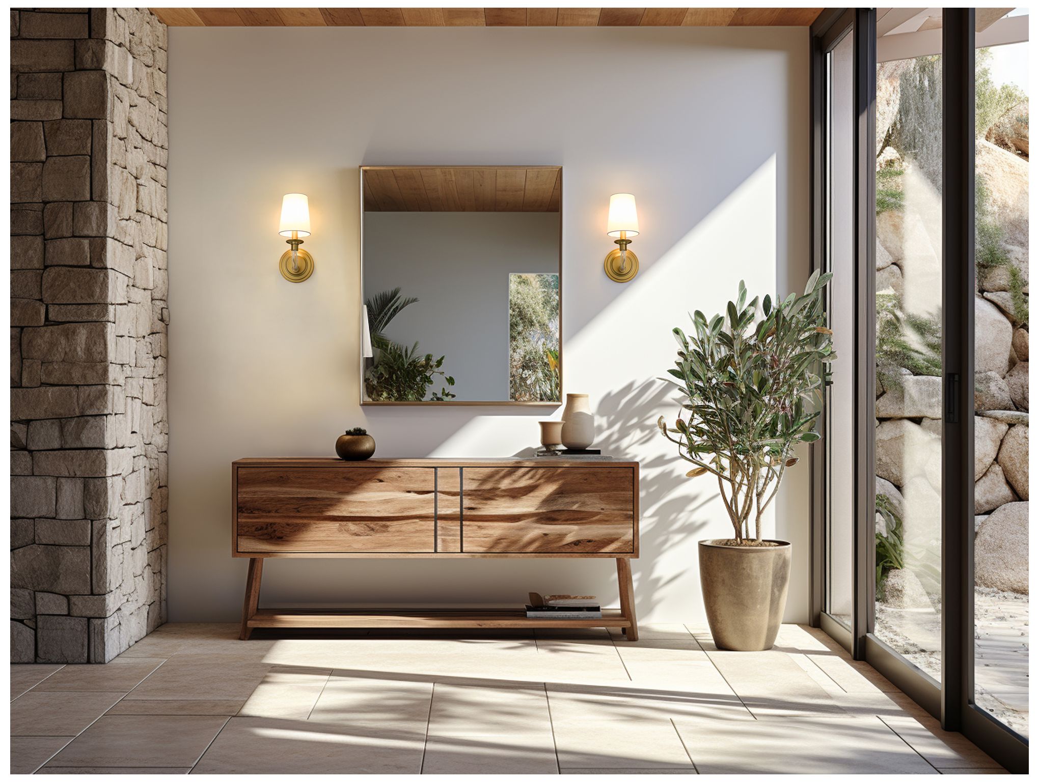 Image 2 Katerina by Z-Lite Rubbed Brass 6.5 inch 1 Light Wall Sconce more views