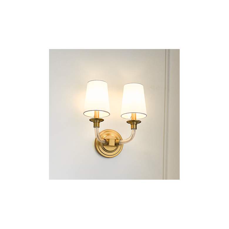 Image 1 Katerina by Z-Lite Rubbed Brass 6.5 inch 2 Light Wall Sconce