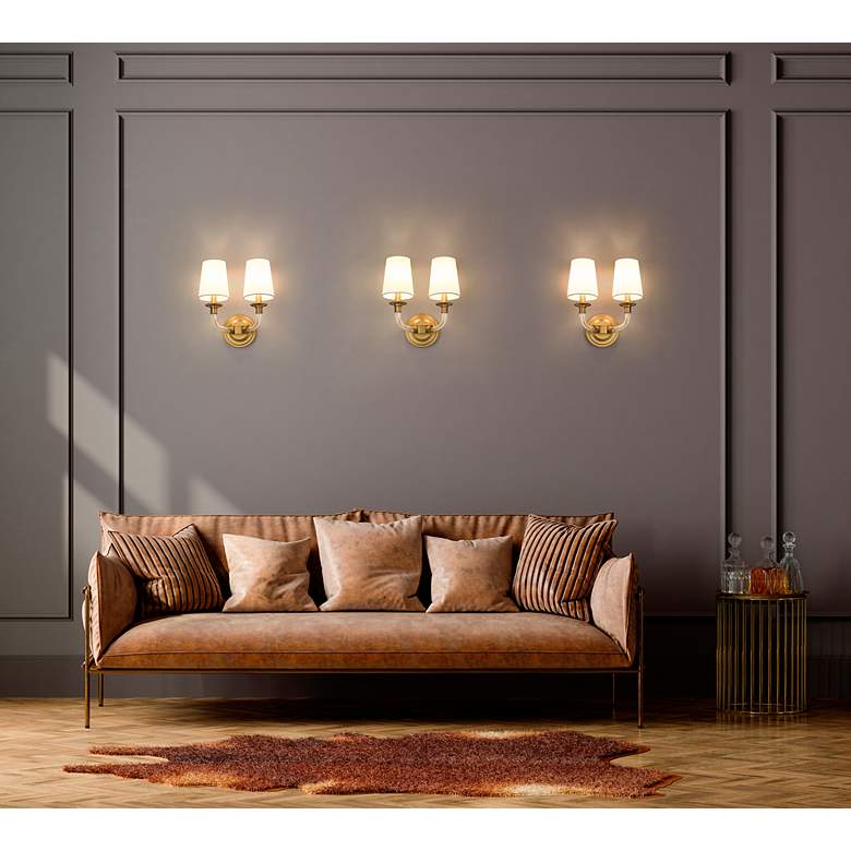 Image 3 Katerina by Z-Lite Rubbed Brass 6.5 inch 2 Light Wall Sconce more views