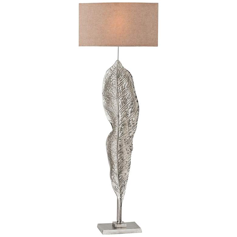 Image 1 Katerini 63 inch High Tropical Leaf Nickel Floor Lamp