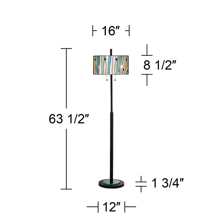 Image 6 Kathy Ireland 63 1/2" Appalachian Spirit Tiffany-Style Floor Lamp more views