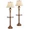 Kathy Ireland 65" High Night Light Glass Tray Floor Lamps Set of 2
