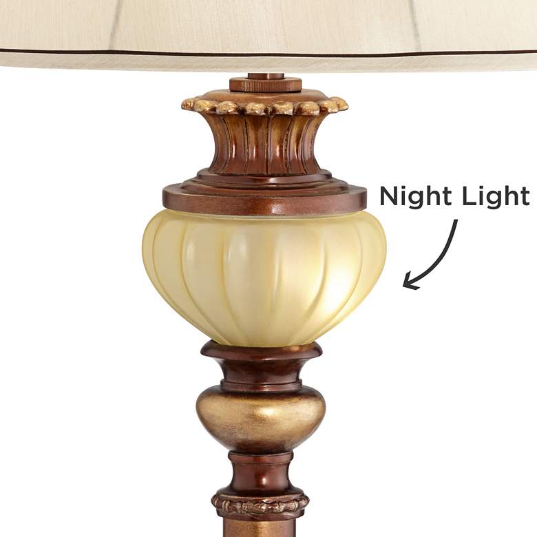 Image 3 Kathy Ireland 65" High Night Light Glass Tray Floor Lamps Set of 2 more views