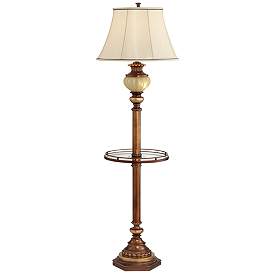 Image3 of Kathy Ireland 65" High Night Light Glass Tray Table Floor Lamp