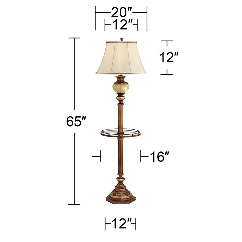 Image 7 Kathy Ireland 65 inch High Night Light Glass Tray Table Floor Lamp more views