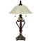 Kathy Ireland Amor 26" Bronze and Glass Accent Lamp with Dimmer