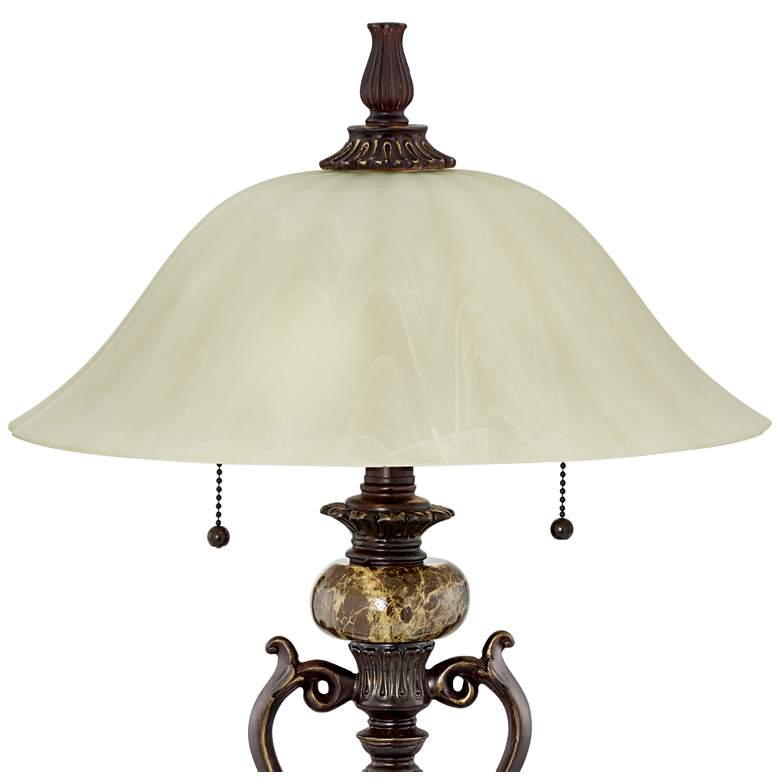 Image 3 Kathy Ireland Amor 26 inch Bronze and Glass Accent Lamp with Dimmer more views