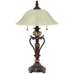Kathy Ireland Amor 26&quot; Glass and Bronze Traditional Accent Table Lamp