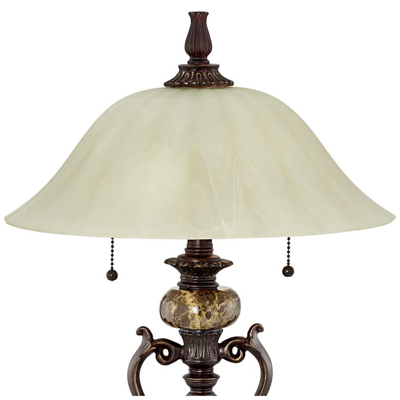 Image 3 Kathy Ireland Amor 26" Glass and Bronze Traditional Accent Table Lamp more views