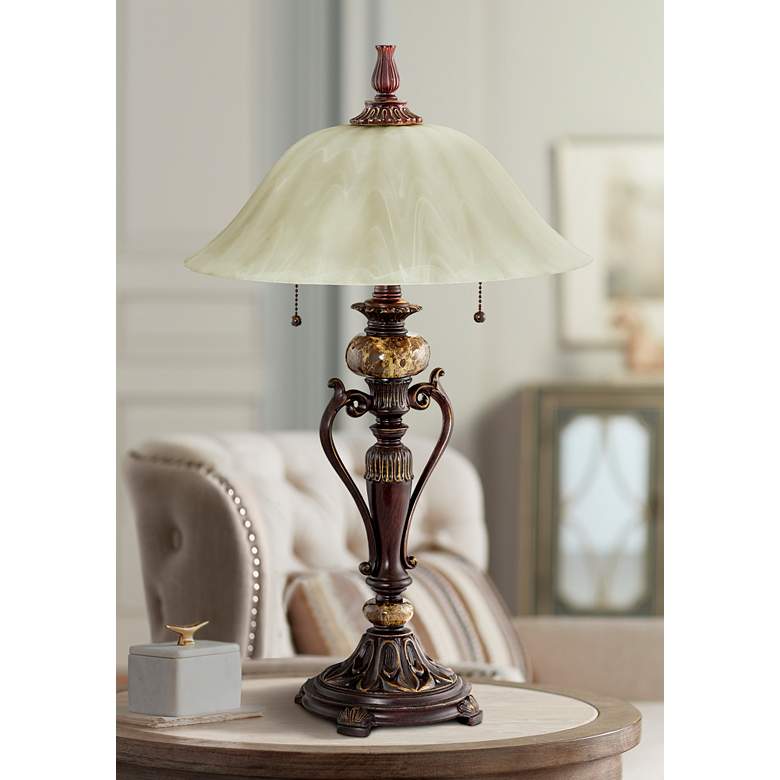 Image 5 Kathy Ireland Amor 26 inch High Bronze Traditional Table Lamps Set of 2 more views