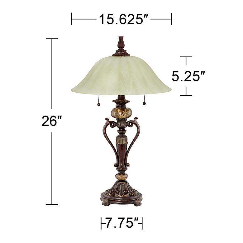 Image 6 Kathy Ireland Amor 26 inch High Bronze Traditional Table Lamps Set of 2 more views
