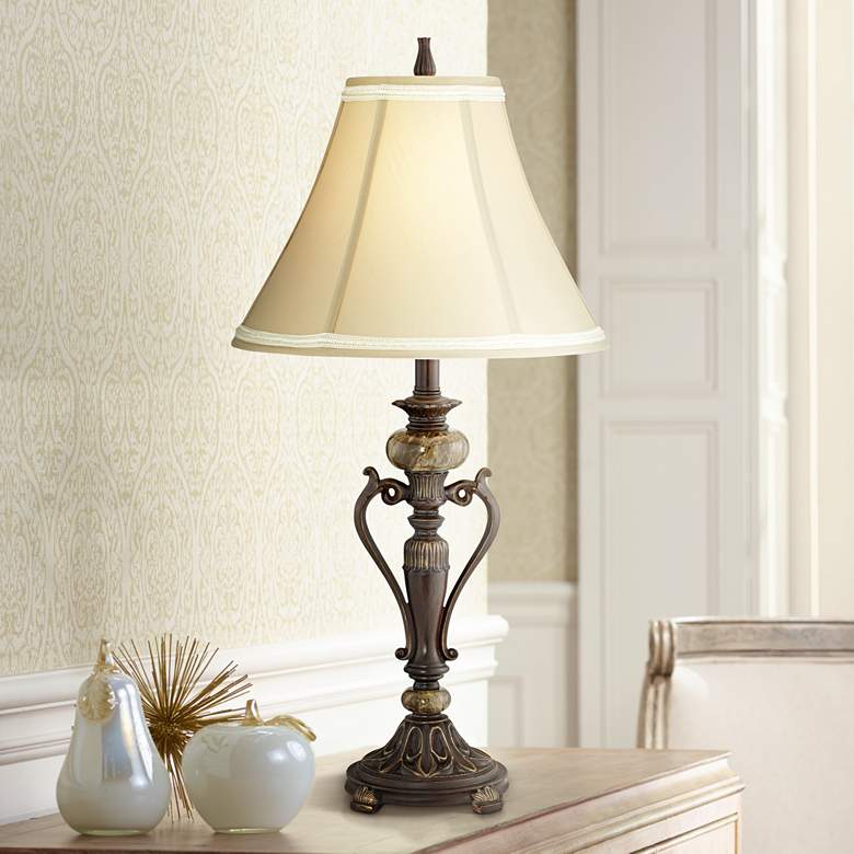 Image 1 Kathy Ireland Amor Collection 29 inch High Bronze Accent Table Lamp