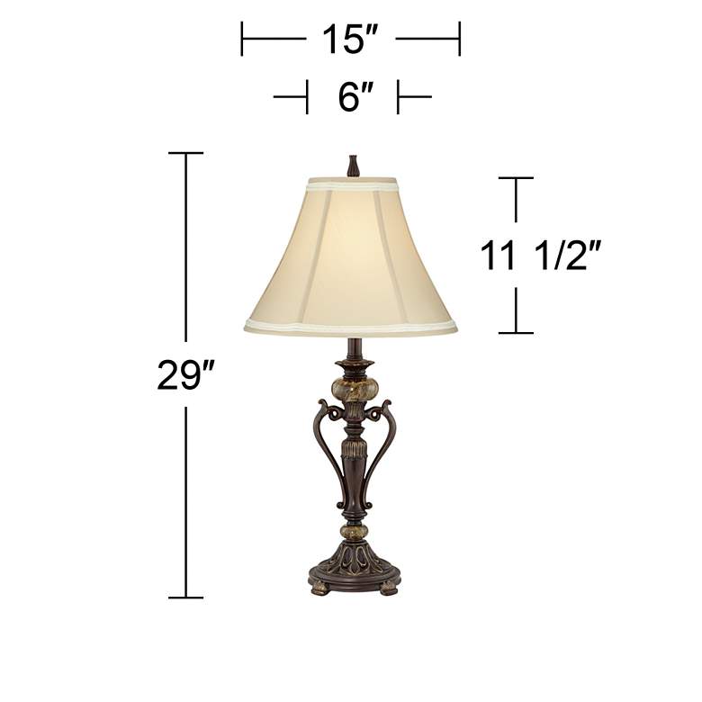 Image 4 Kathy Ireland Amor Collection 29 inch High Bronze Accent Table Lamp more views