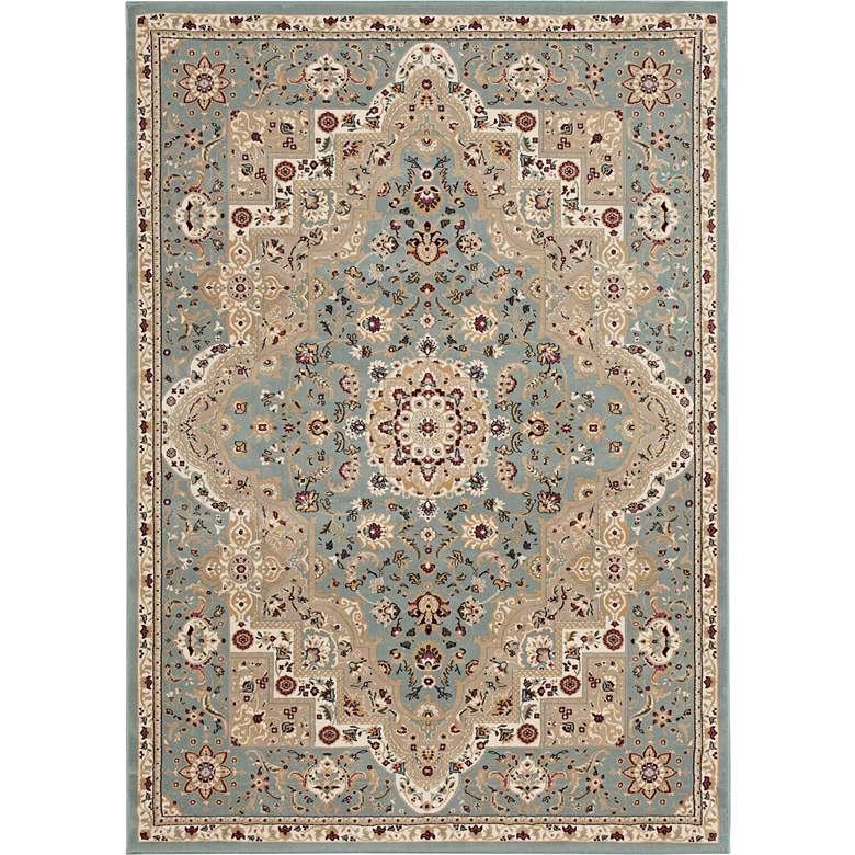 Image 1 Kathy Ireland Antiquities ANT06 5&#39;3 inchx7&#39;4 inch Blue Rug