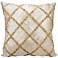 Kathy Ireland Beaded Diamonds Gold 20"W Throw Pillow
