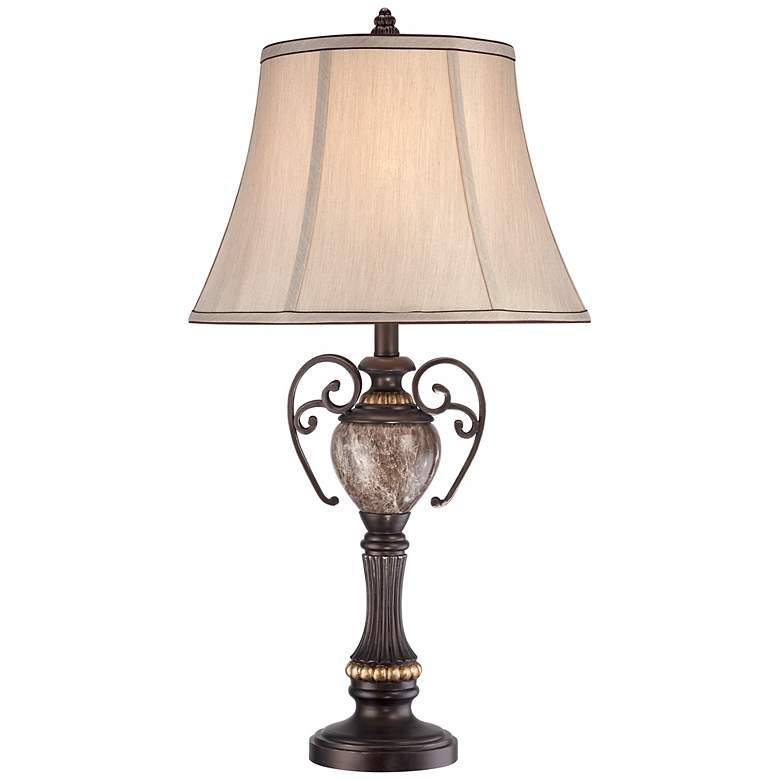 Image 2 Kathy Ireland Belvedere Manor 30 1/2" Faux Marble and Bronze Lamp