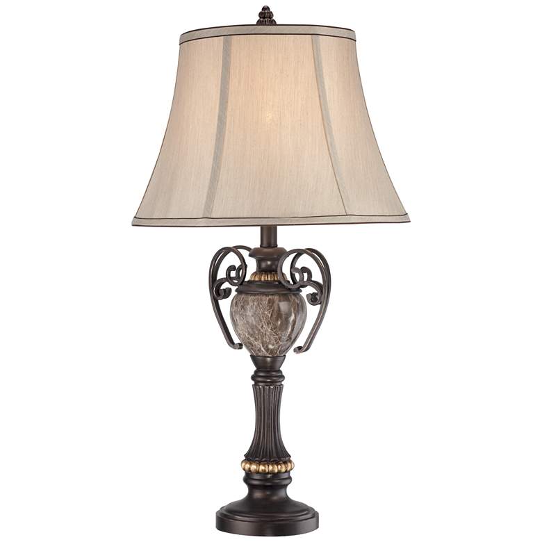 Image 6 Kathy Ireland Belvedere Manor 30 1/2" Faux Marble and Bronze Lamp more views