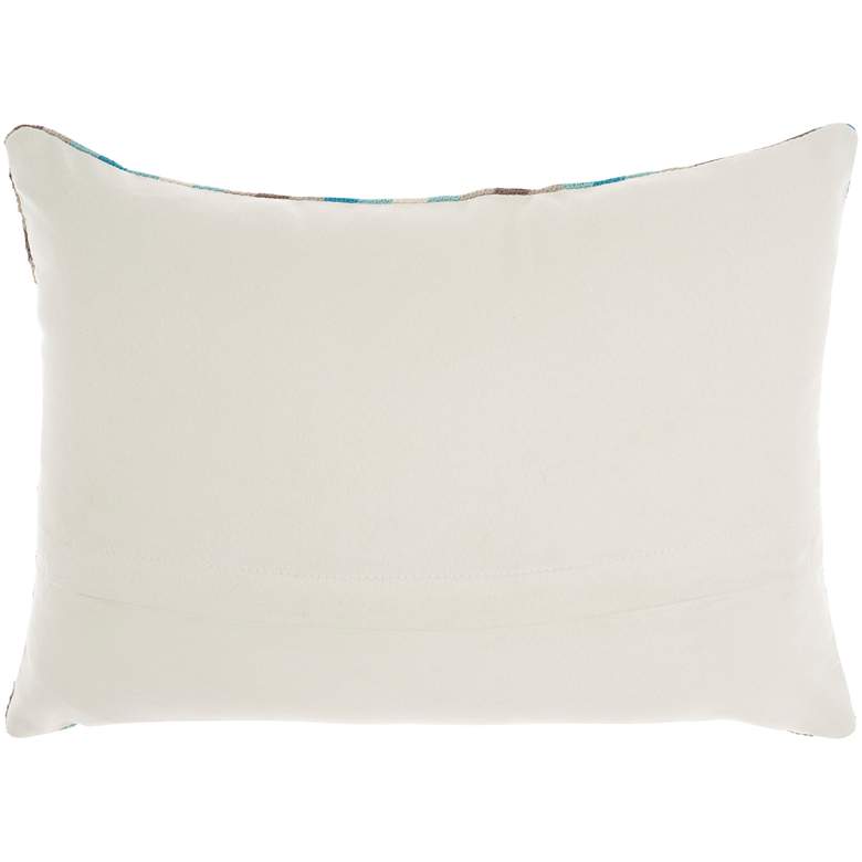 Image 3 Kathy Ireland Blue Gray Flamestitch 20 inch x 14 inch Throw Pillow more views