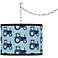 Kathy Ireland Blue Tractor Time Swag Plug-In Chandelier