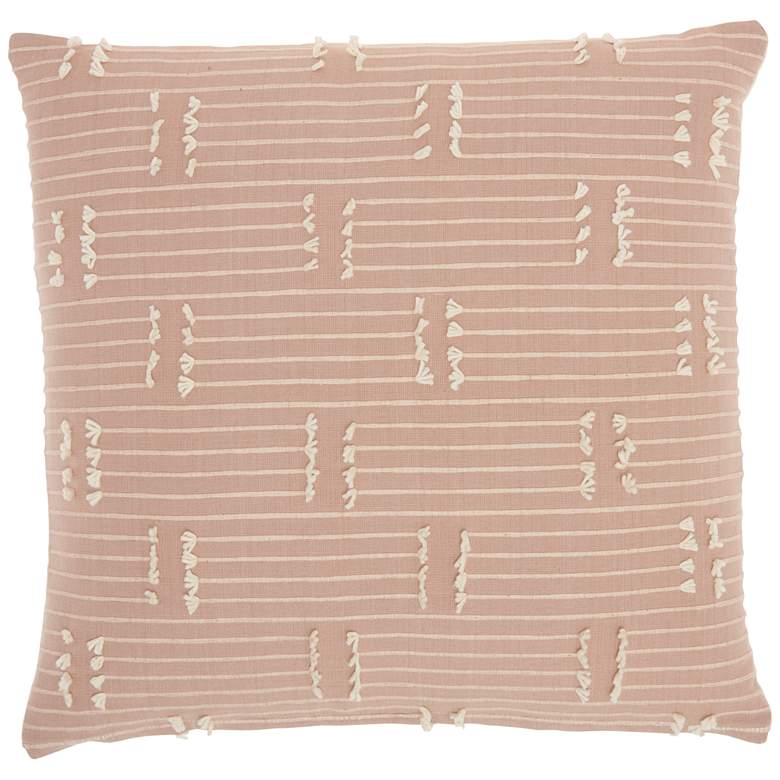 Image 2 Kathy Ireland Blush Broken Stripes 18 inch Square Throw Pillow