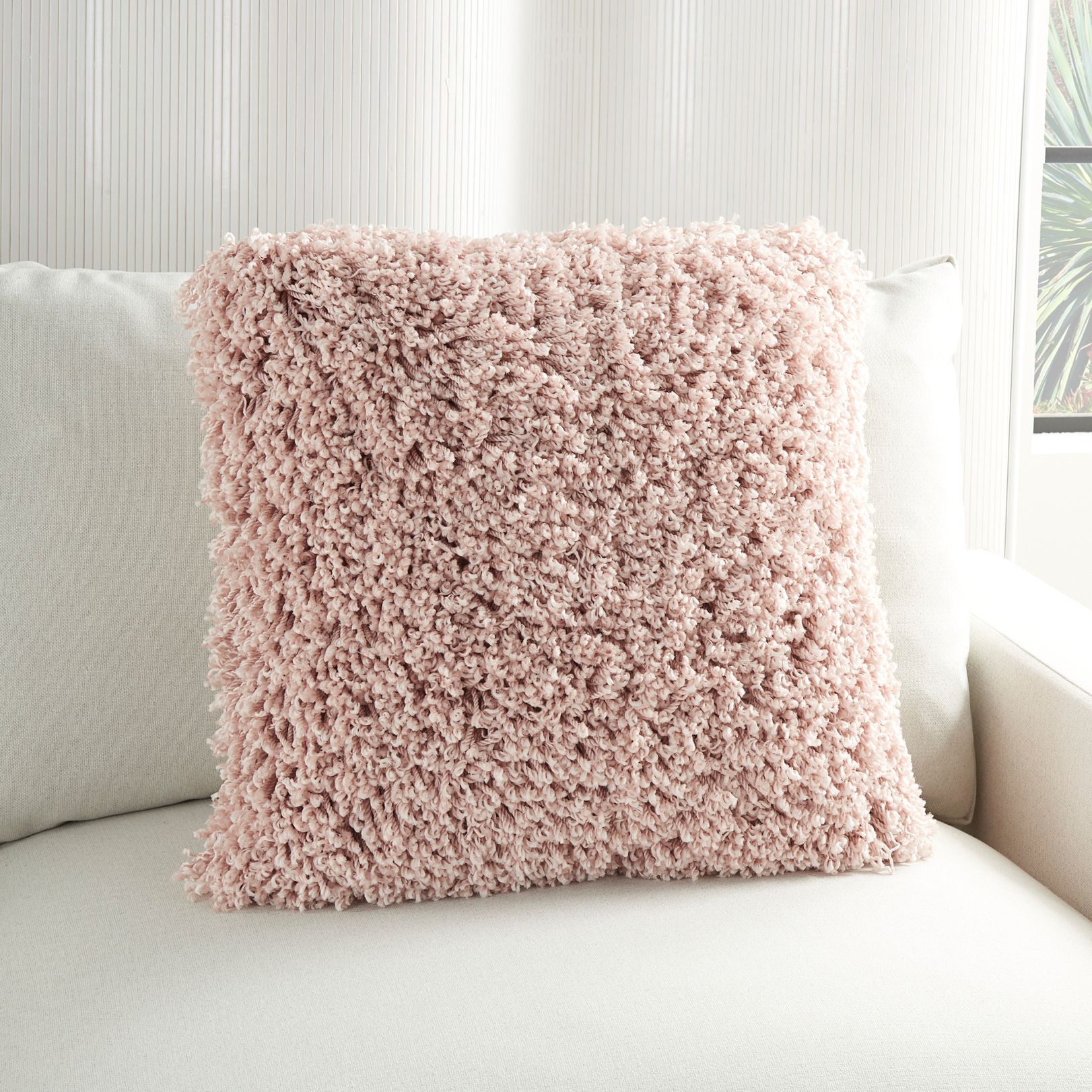 Pink best sale shag pillow