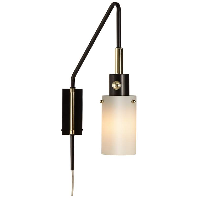 Image 1 Kathy Ireland Chic Mini Black Arc Wall Lamp