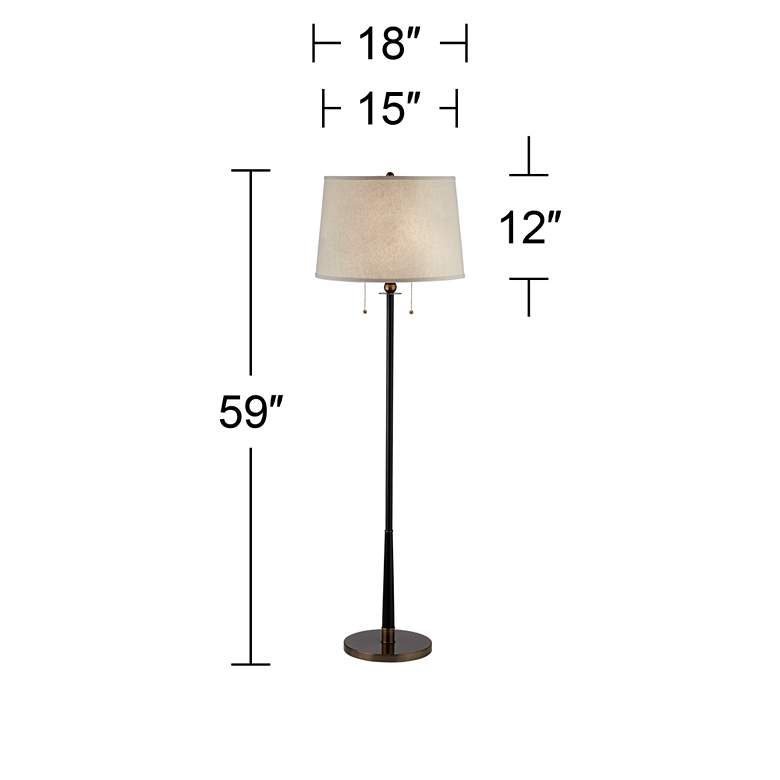 Image 3 Kathy Ireland City Heights 59 inch HIgh Antique Brass Floor Lamp more views