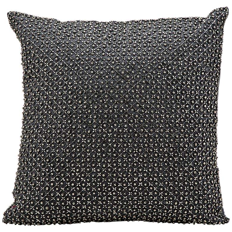 Image 1 Kathy Ireland Elegance 16 inch Square Charcoal Pillow
