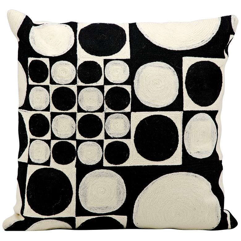 Image 1 Kathy Ireland Endless 18 inch Square Black and Ivory Pillow