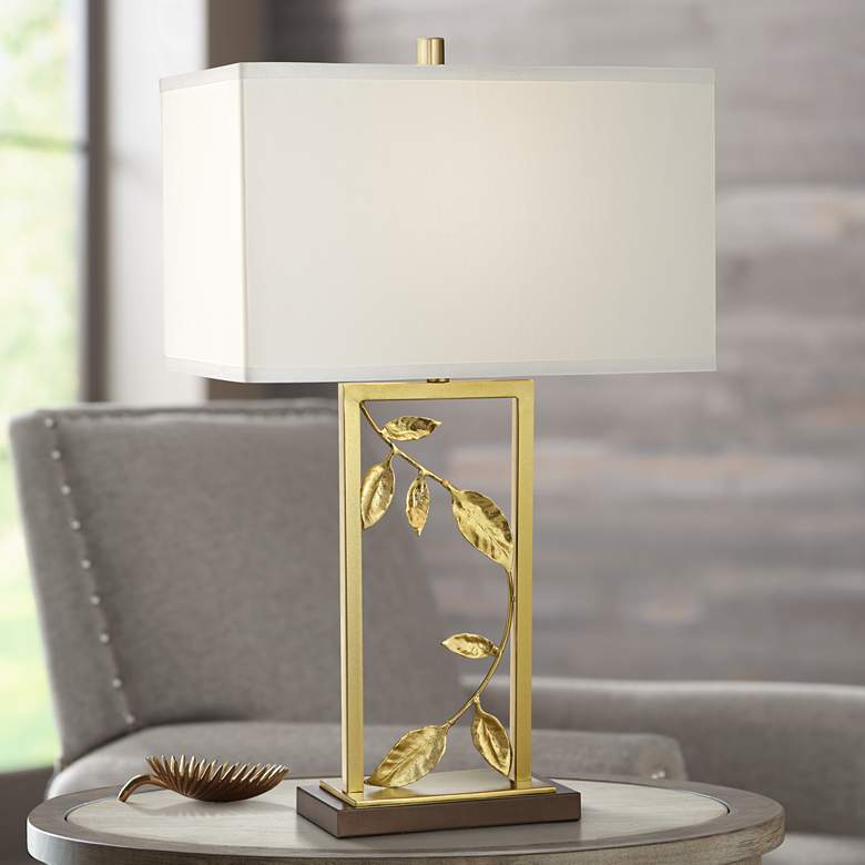 Image 1 Kathy Ireland Golden Leaves Gold Table Lamp