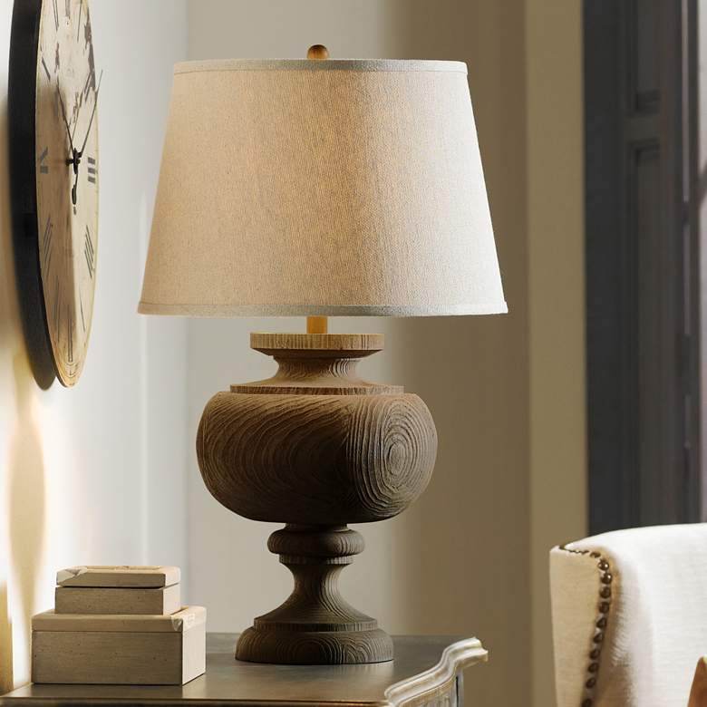 Image 1 Kathy Ireland Grand Maison 30 inch Faux Wood Traditional Table Lamp