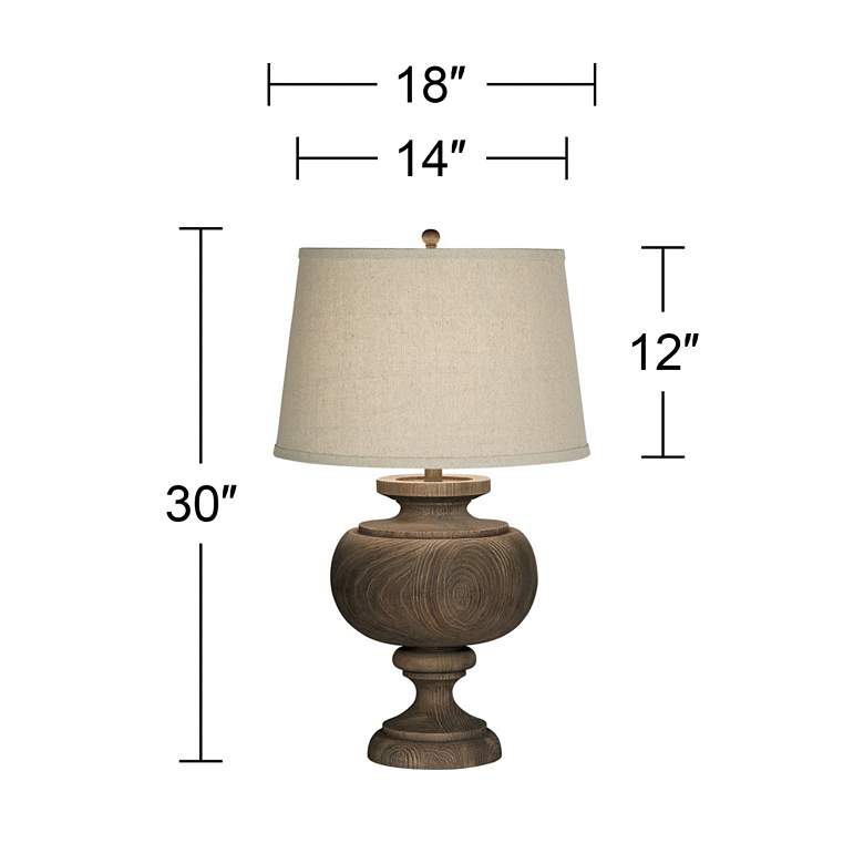 Image 6 Kathy Ireland Grand Maison 30 inch Faux Wood Traditional Table Lamp more views