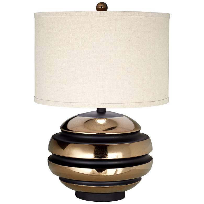Image 1 Kathy Ireland Grand Sphere Black And Gold Table Lamp