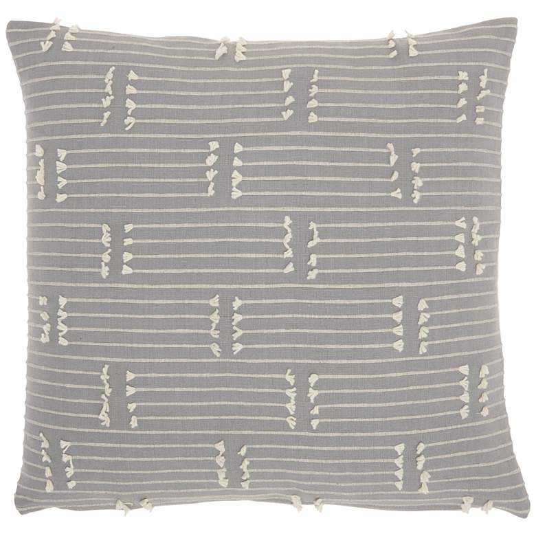 Image 2 Kathy Ireland Gray Broken Stripes 18 inch Square Throw Pillow