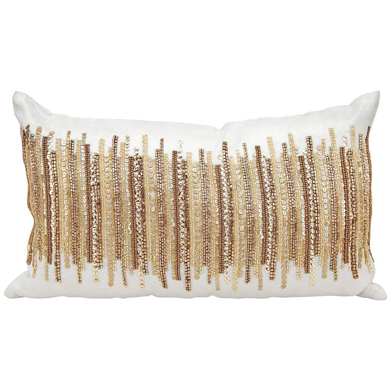 Image 1 Kathy Ireland Heart Beat Gold 20" Wide Throw Pillow