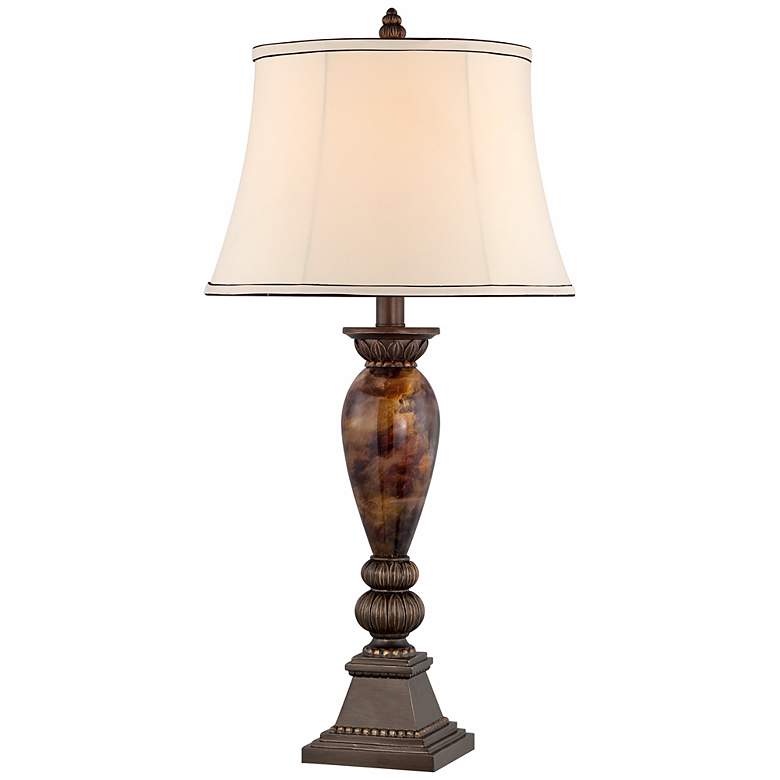 Image 2 Kathy Ireland Home Mulholland 33 inch High Marbleized Finish Table Lamp