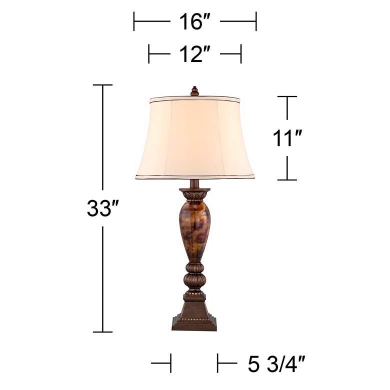 Image 5 Kathy Ireland Home Mulholland 33" High Marbleized Finish Table Lamp more views