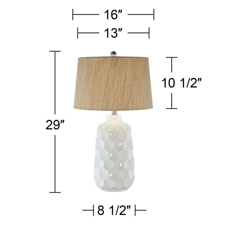 Image 4 Kathy Ireland Honeycomb White Ceramic Table Lamp more views