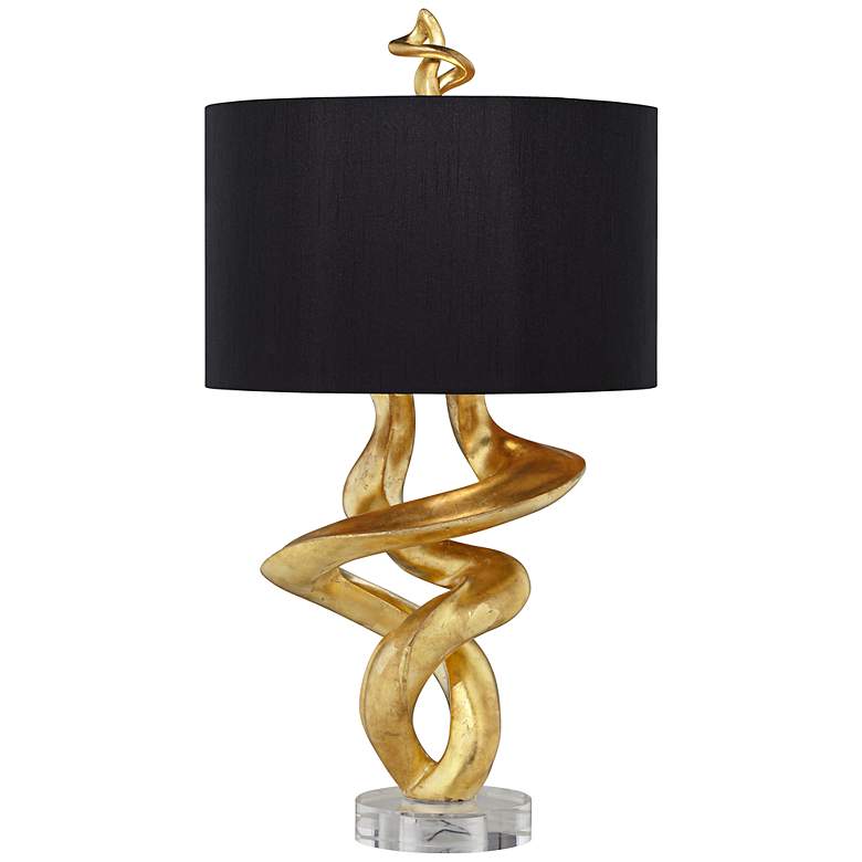 Image 2 Kathy Ireland Impressions 33" High Sculpture Base Gold Leaf Table Lamp