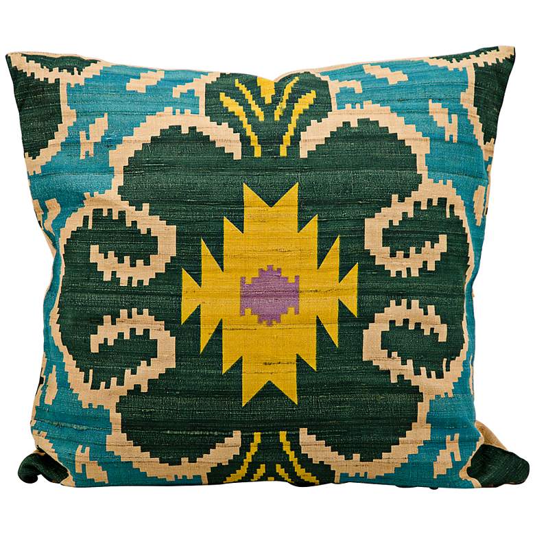 Image 1 Kathy Ireland Inspire 18" Square Turquoise Blue Pillow
