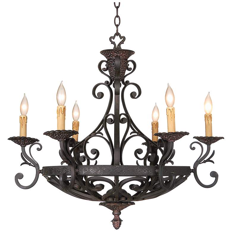 Image 2 Kathy Ireland La Romantica 32 1/2" Wide Dark Bronze 6-Light Chandelier