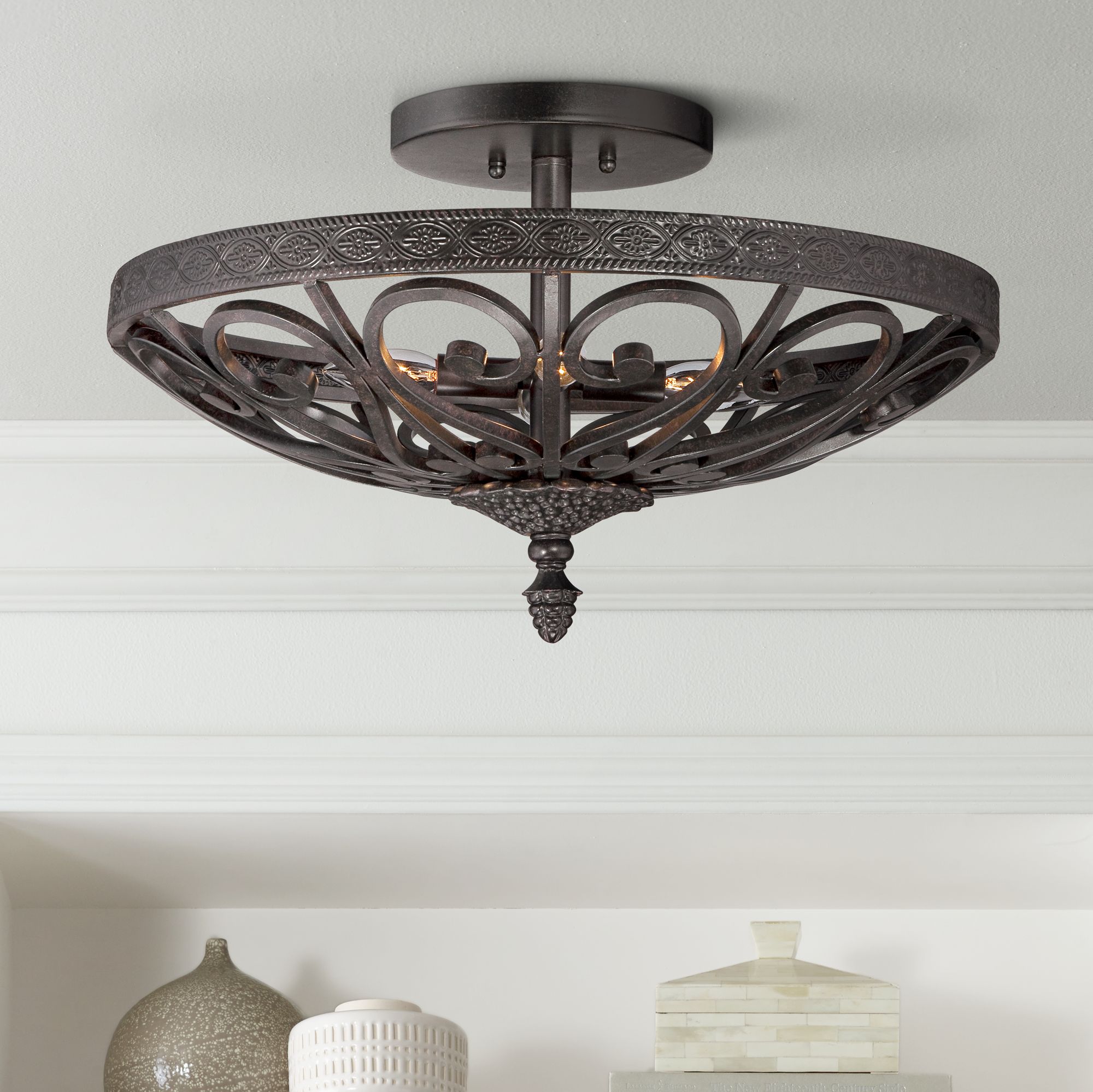 iron flush mount light