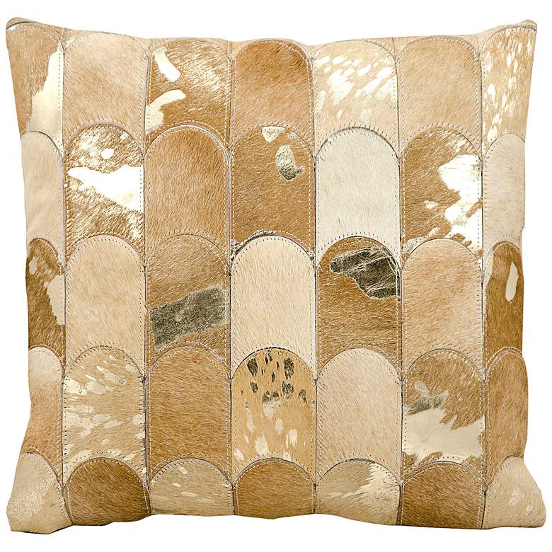 Image 1 Kathy Ireland Legacy 20" Square Beige Gold Pillow