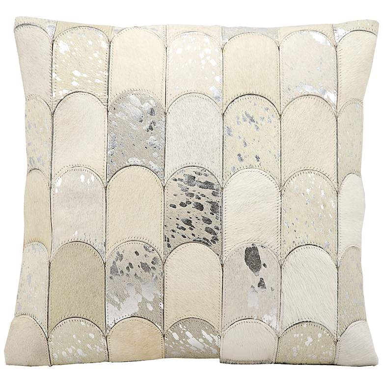 Image 1 Kathy Ireland Legacy 20" Square White Silver Pillow