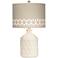 Kathy Ireland Menlo Creme Triangle Pattern Accent Table Lamp