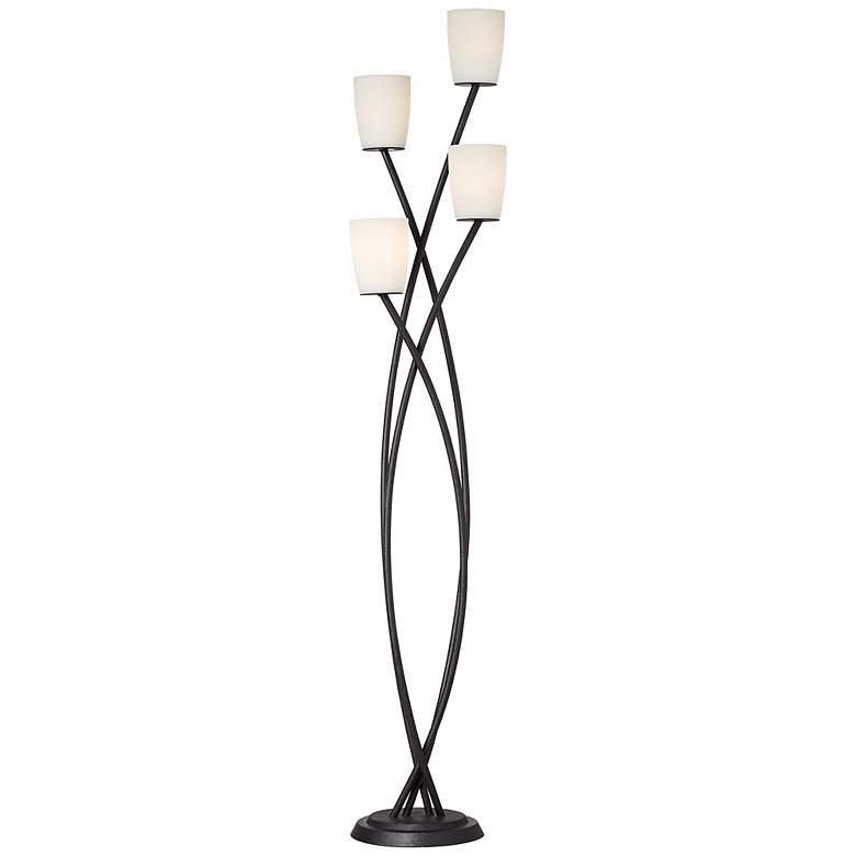 Image 2 Kathy Ireland Metro 68" Glass and Metal 4-Light Uplight Floor Lamp