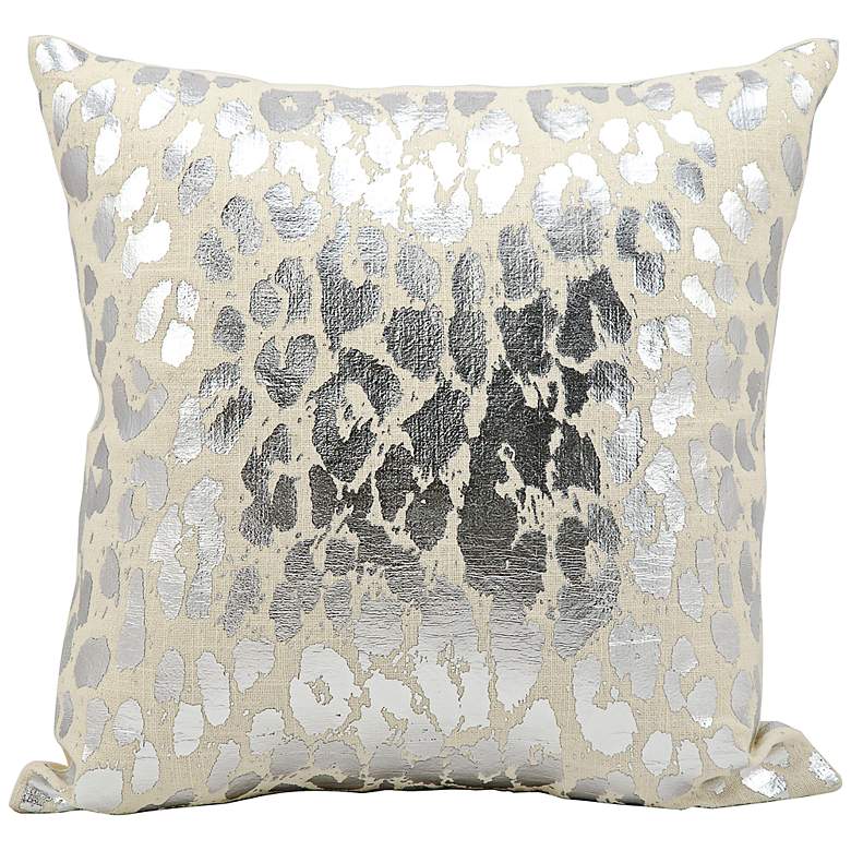 Image 1 Kathy Ireland Mine 18 inch Square Decorative Silver Pillow
