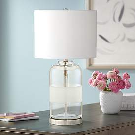 Image1 of Kathy Ireland Moderne Textured Champagne Glass Table Lamp