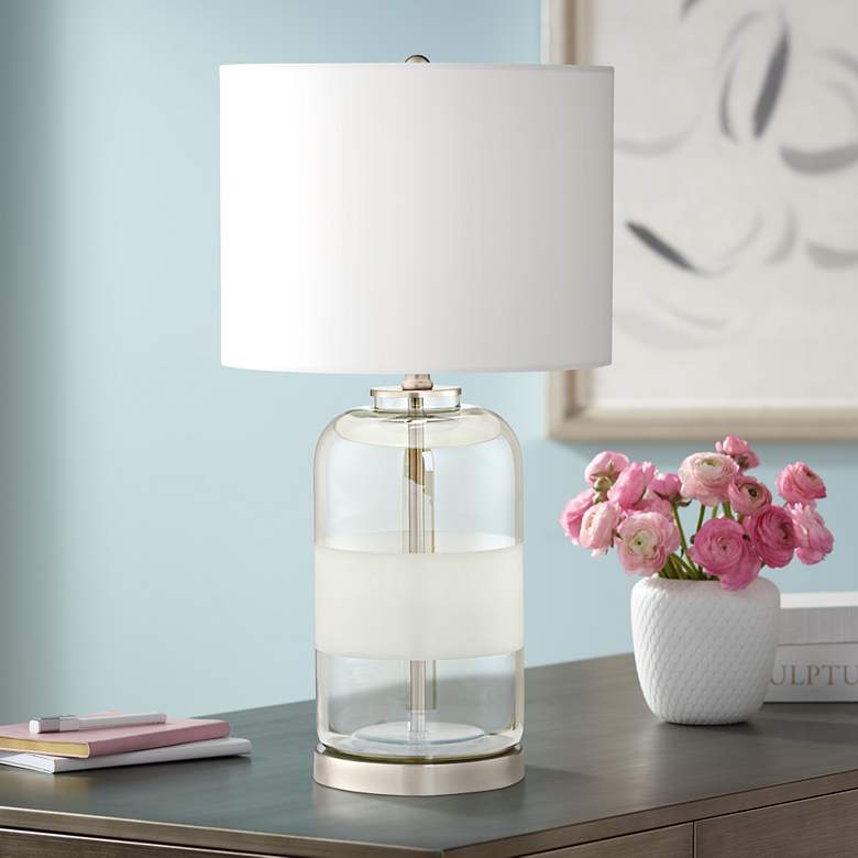 Image 1 Kathy Ireland Moderne Textured Champagne Glass Table Lamp