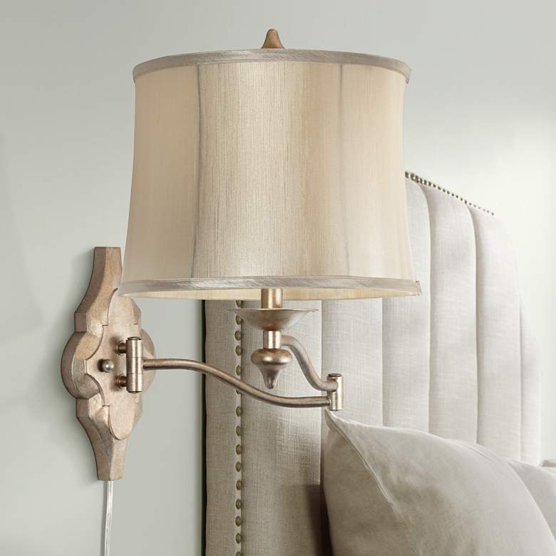 Image 1 Kathy Ireland Moroccan Mist Plug In Swing Arm Wall Lamp